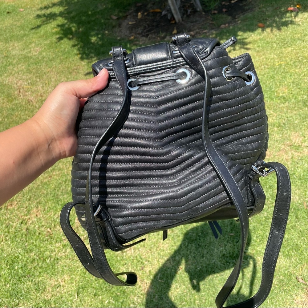 EUC Michael Kors Elisa Backpack Lamb Skin Leather Black MSRP $398 - Picture 8 of 14